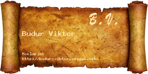 Budur Viktor névjegykártya